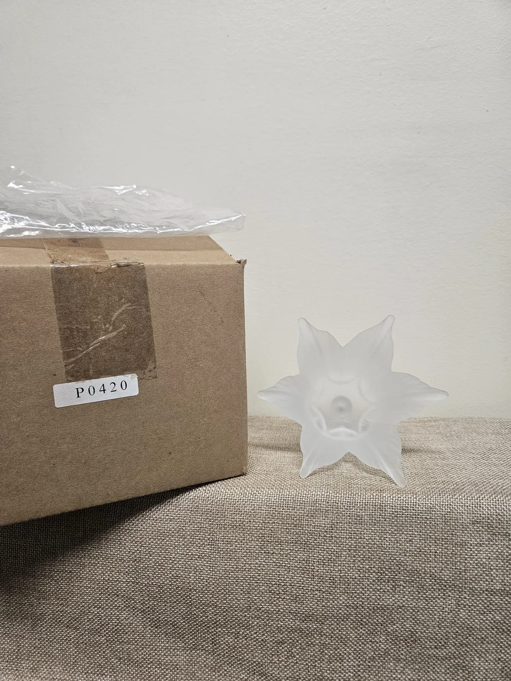 PartyLite Frosted Glass Tulip Peglite Candle Holder P0420 Original Box
